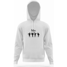 Tshirthane Snippers Beyaz Erkek Kapüşonlu Sweatshirt Uzun Kol