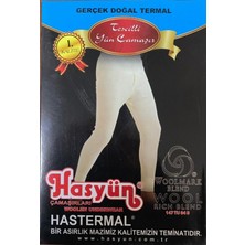 Hasyün Erkek Yün Içlik Uzun Don Krem