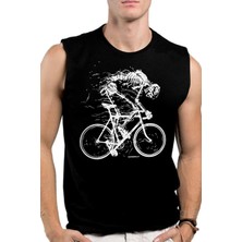 Rock&Roll Daha Hızlı Siyah Kesik Kol Kolsuz Erkek T-Shirt Atlet