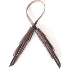 Angel Çanta Aksesuar Gerçek Deri Ikili Zig Zag Püskül Koyu Kahve Renk