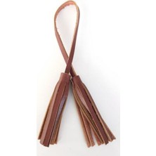 Angel Çanta Aksesuar Gerçek Deri Ikili Düz Püskül Kızıl Kahve Renk