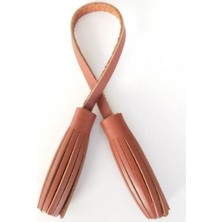 Angel Çanta Aksesuar Gerçek Deri Ikili Düz Püskül Taba Renk