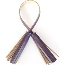 Angel Çanta Aksesuar Gerçek Deri Ikili Düz Püskül Mor