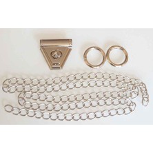 Angel Çanta Aksesuar Gümüş Renk Zincir Set