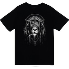 Stonedfame Aslan Hippi Baskılı T-Shirt