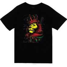Stonedfame Aslan Kral Baskılı T-Shirt