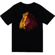 Stonedfame Aslan Sarı Kırmızı Baskılı T-Shirt