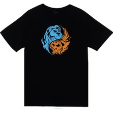Stonedfame Aslan Yingyang Baskılı T-Shirt