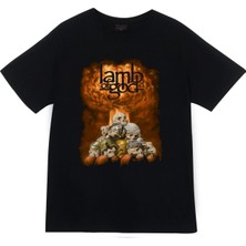 stonedfame Lamb Of God Baskılı T-Shirt