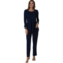 Kadın Lacivert Hamile Lohusa Pijama Takımı EFFORTT 2015