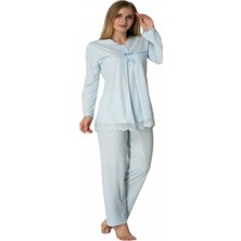 Kadın Mavi Lohusa  Pijama Takımı EFFORTT 4032