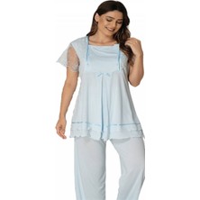 Kadın Mavi Lohusa Pijama Takımı EFFORTT 2051