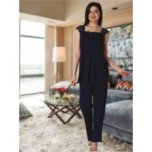 Kadın Lacivert Lohusa Pijama Takımı EFFORTT 2303