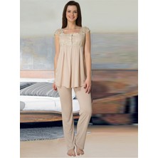 Kadın Bej Lohusa Pijama Takımı EFFORTT 2303