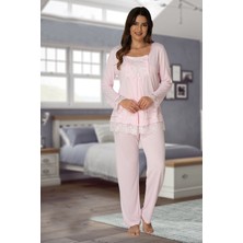 Kadın Pembe Lohusa Pijama Takımı EFFORTT 3045