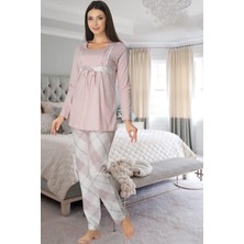 Kadın Pembe Pijama Takımı EFFORTT 8082