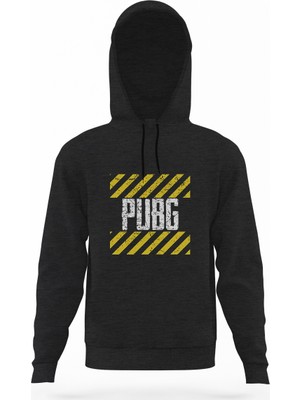 Tshirthane Pubg Füme Antrasit Erkek Kapüşonlu Sweatshirt Uzun Kol