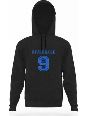 Tshirthane Riverdale 9 Füme Antrasit Erkek Kapüşonlu Sweatshirt Uzun Kol
