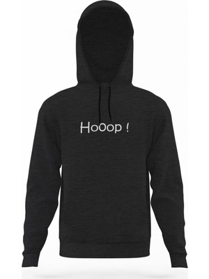Tshirthane Hooop Füme Antrasit Erkek Kapüşonlu Sweatshirt Uzun Kol