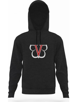 Tshirthane Black Veil Brides Logo Füme Antrasit Erkek Kapüşonlu Sweatshirt Uzun Kol