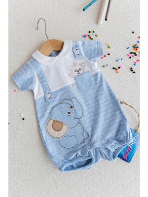 Babymod Fil Figürlü Erkek Bebek Yazlık Tulum