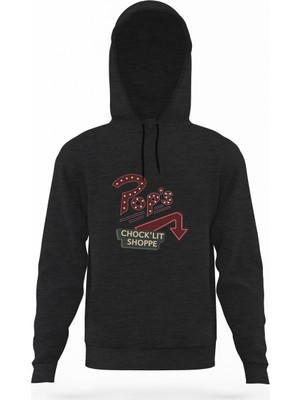 Tshirthane Riverdale Pop's Chock'lit Shoppe 2 Füme Antrasit Erkek Kapüşonlu Sweatshirt Uzun Kol
