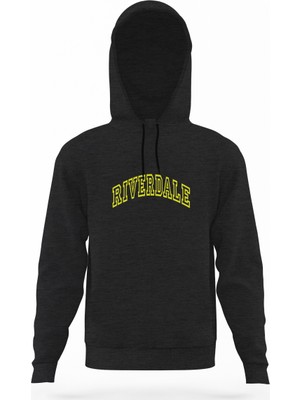 Tshirthane Riverdale Riverdale Füme Antrasit Erkek Kapüşonlu Sweatshirt Uzun Kol