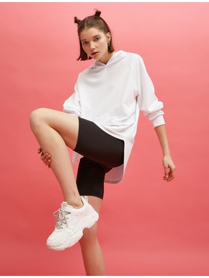 Koton Kapüşonlu Yirtmaç Detayli Sweatshirt