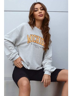 Madmext Mad Girls Gri Sweatshirt MG785