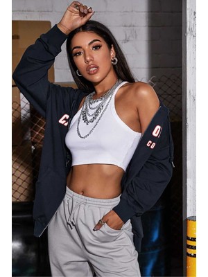 Madmext Mad Girls Lacivert Kapüşonlu Sweatshirt MG804