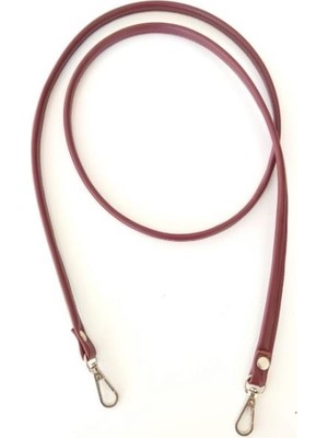 Angel Çanta Akssesuar Spagetti Model Çanta Sapı Bordo Renk Gümüş Metal