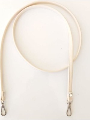 Angel Çanta Akssesuar Spagetti Model Çanta Sapı Krem Renk Gümüş Metal