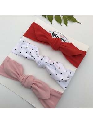 Swan Butik Kız Çocuk Bebek Bandana Toka Seti 3'lü