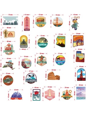 By Platanus Pasaport Kılıfı Rfıd Korumalı Kartlıklı 5 Adet Rastgele Valiz Seyahat Sticker Hediyeli