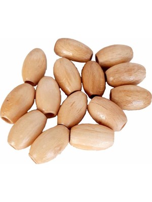 Angel Çanta Akssesuar 17 mm 10 'lu Açık Renk Ahşap Oval Boncuk