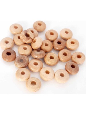 Angel Çanta Akssesuar 15 mm 10 'lu Açık Renk Ahşap Yassı Boncuk