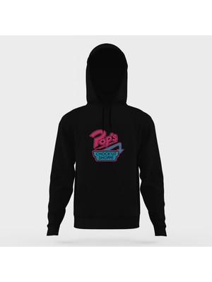 Tshirthane Riverdale Pop's Chock'lit Shoppe Siyah Erkek Kapüşonlu Sweatshirt Uzun Kol
