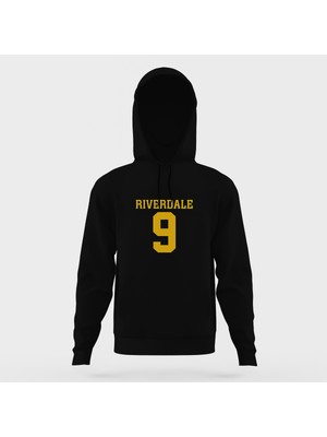 Tshirthane Riverdale 9 Siyah Erkek Kapüşonlu Sweatshirt Uzun Kol