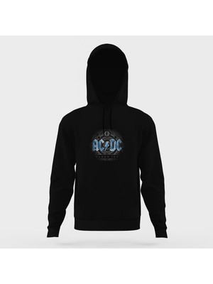 Tshirthane Acdc Black Ice Concept Art Siyah Erkek Kapüşonlu Sweatshirt Uzun Kol