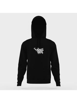 Tshirthane Vamos Rafa Siyah Erkek Kapüşonlu Sweatshirt Uzun Kol