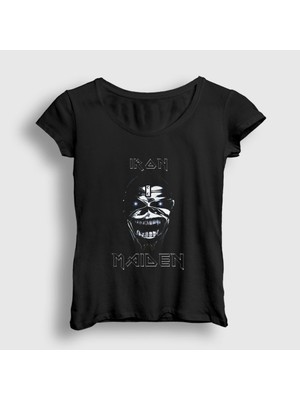 Presmono Kadın Siyah Metal Iron Maiden T-Shirt