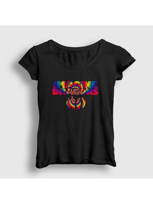 Presmono Kadın Siyah Retro Imagine Dragons T-Shirt