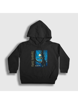 Presmono Unisex Çocuk Siyah Fear Of The Dark Iron Maiden Kapüşonlu Sweatshirt