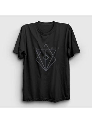 Presmono Unisex Siyah Fire In Flames T-Shirt