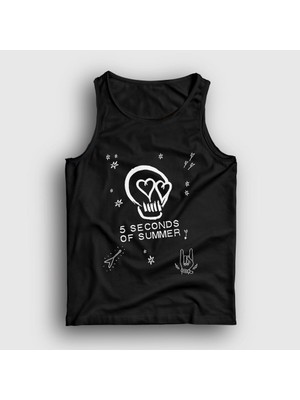 Presmono Unisex Siyah Skull 5 Seconds Of Summer Atlet