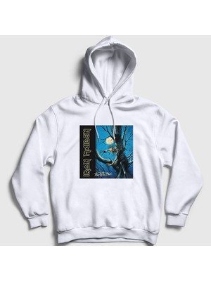 Presmono Unisex Beyaz Fear Of The Dark Iron Maiden Kapüşonlu Sweatshirt