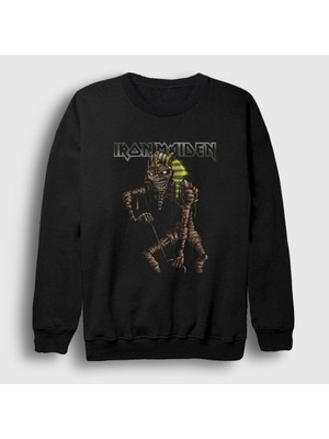 Presmono Unisex Siyah Mummy Iron Maiden Sweatshirt