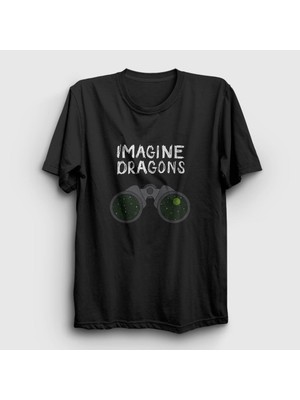 Presmono Unisex Siyah Night Imagine Dragons T-Shirt