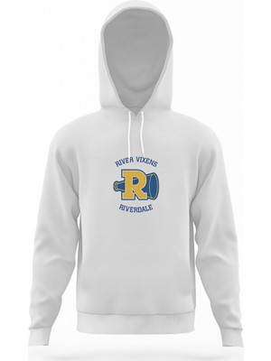 Tshirthane Riverdale Vixens Beyaz Erkek Kapüşonlu Sweatshirt Uzun Kol