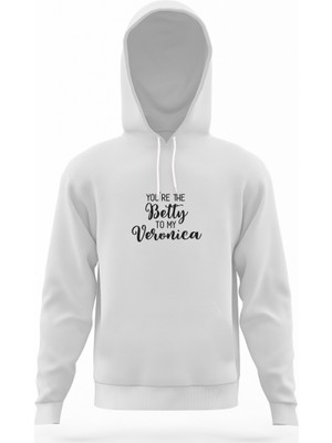 Tshirthane Riverdale You're The Betty To My Veronica Beyaz Erkek Kapüşonlu Sweatshirt Uzun Kol